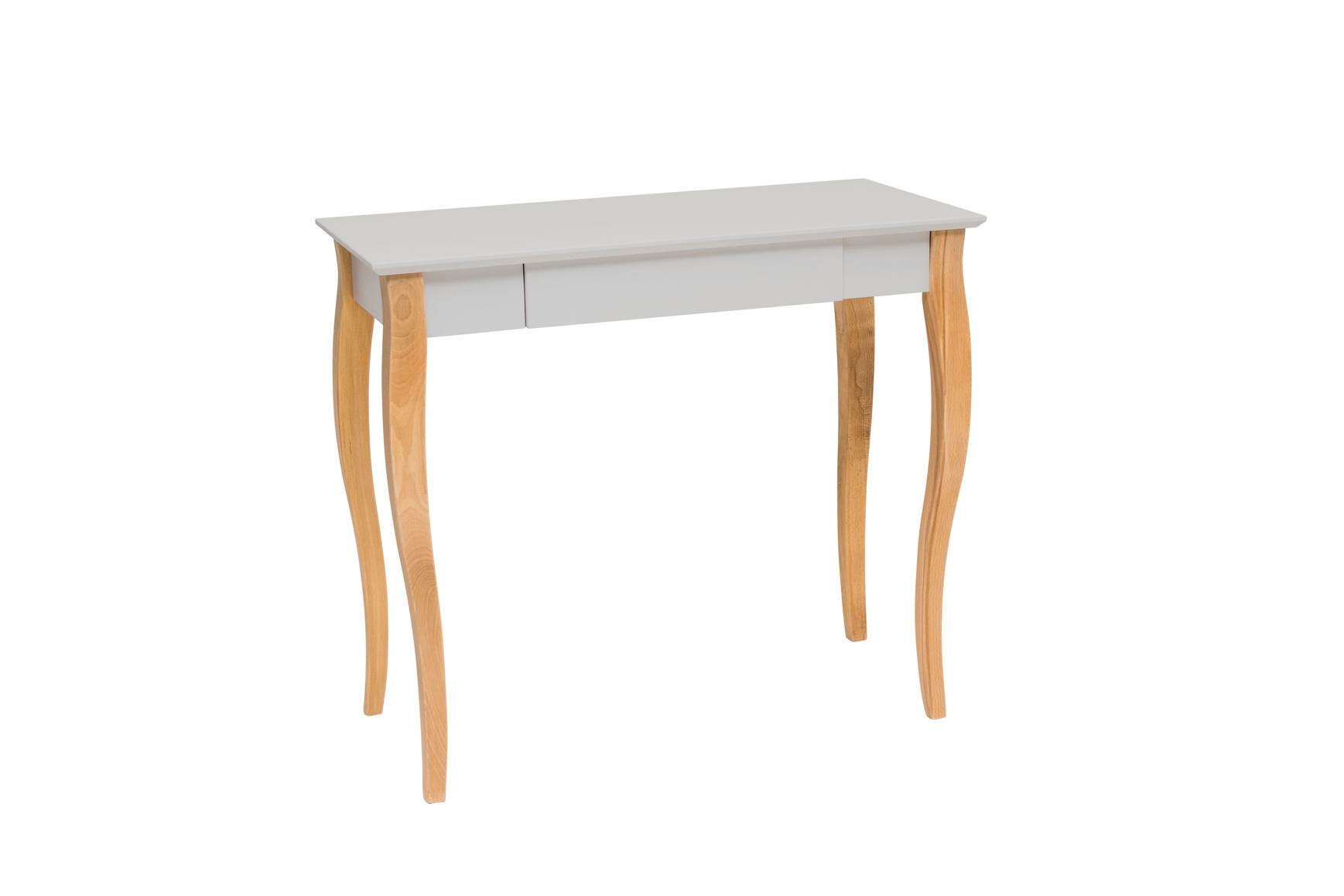 Bureau Lillo - Lichtgrijs met natuurlijke beukenhouten poten, 1 lade - FSC® gecertificeerd