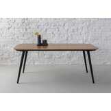 Contrast Eettafel 180x90 cm | Eiken tafelblad | Witte poten