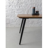 Contrast Eettafel 180x90 cm | Eiken tafelblad | Witte poten