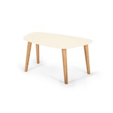 Endocarp krijtwitte salontafel van MDF & Essenhout, FSC gecertificeerd - 80x48x40 cm