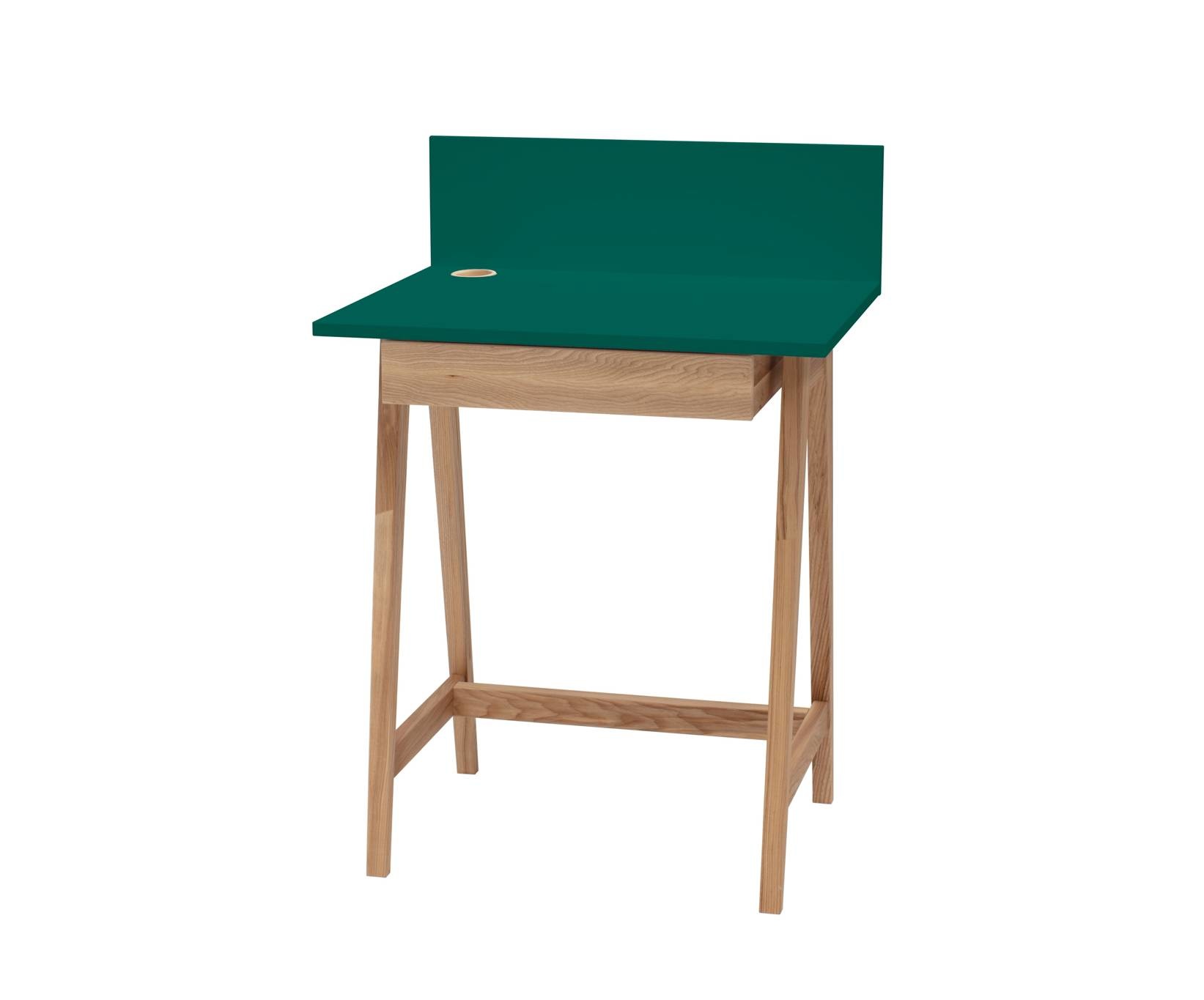 Eco Luka desk, zeegroen with ash legs - 1 drawer