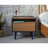 Diamond Nachtkastje - Saliegroen, FSC100%, Natuurlijk Eikenfineer, 50,6cm x 47,6cm