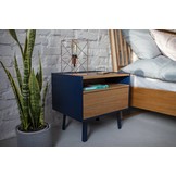 Diamond Nachtkastje - Saliegroen, FSC100%, Natuurlijk Eikenfineer, 50,6cm x 47,6cm