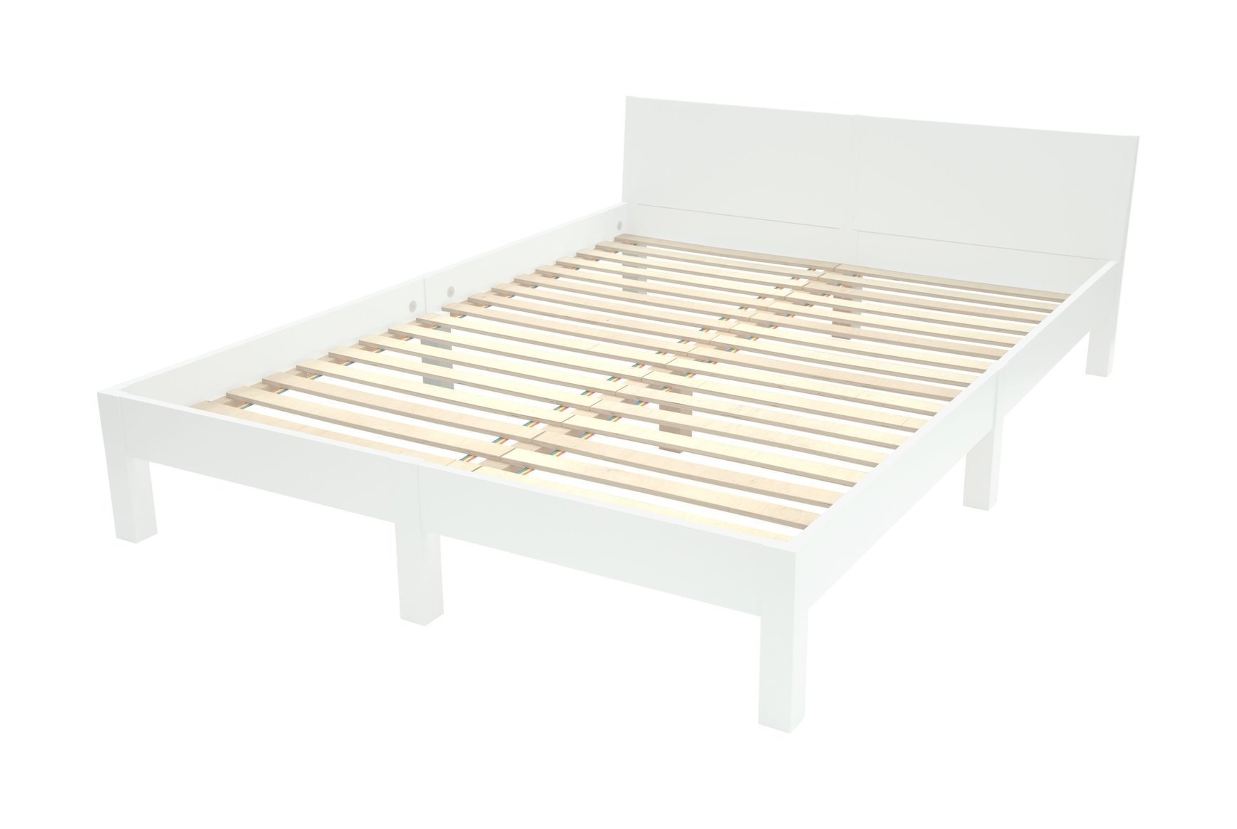 Dabi Bed - 160x220cm, wit, gelamineerd & gelakt MDF, FSC gecertificeerd