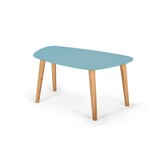 Endocarp Salontafel | Zacht Blauw | Essenhouten Poten