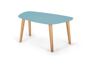 Endocarp Salontafel | Zacht Blauw | Essenhouten Poten