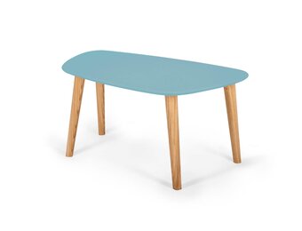 Endocarp Salontafel | Zacht Blauw | Essenhouten Poten