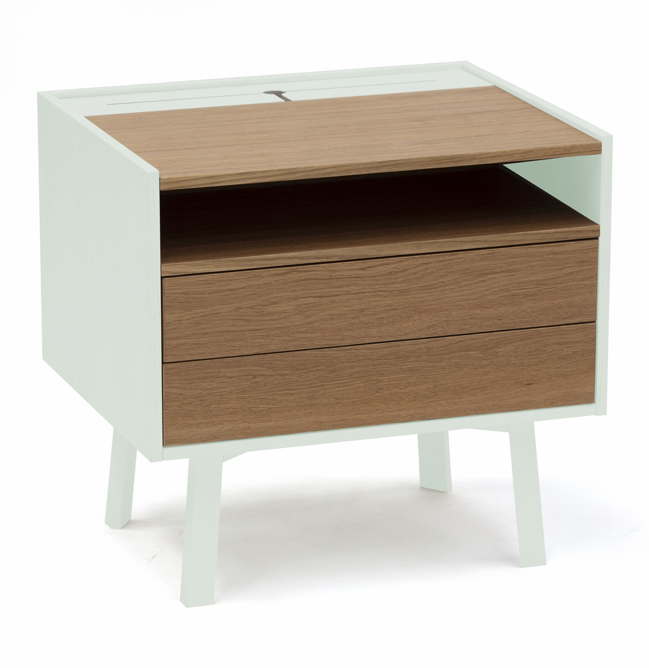 Diamond Nachtkastje - Vluchtige Munt | FSC Gecertificeerd | Natuurlijk Eikenfineer & Beukenhout | 40,1 cm Diepte