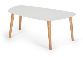 Endocarp Salontafel | Lichtgrijs gelamineerd MDF & Essenhout | FSC100% & FSCMIX gecertificeerd