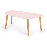 Endocarp Salontafel | Roze gelakt MDF & Essenhout | FSC gecertificeerd