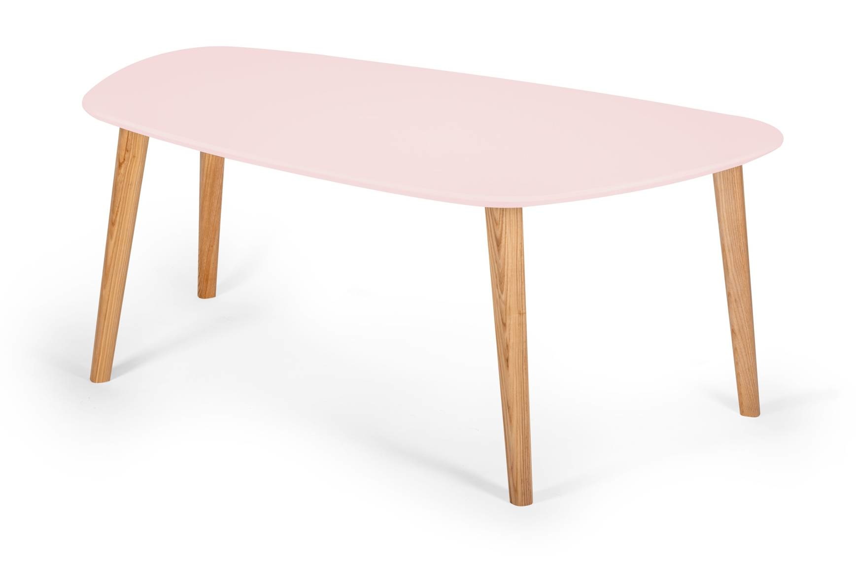 Endocarp Salontafel | Roze gelakt MDF & Essenhout | FSC gecertificeerd