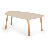 Endocarp Salontafel - Bruin Beige, Essenhout Poten, 110x66x45cm