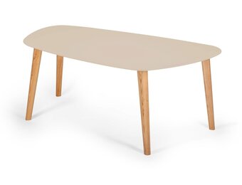 Endocarp Salontafel - Bruin Beige, Essenhout Poten, 110x66x45cm