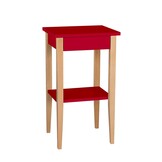 Entlik nachtkastje - rood beukenhout & MDF, FSC100%