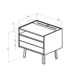 Diamond Nachtkastje - Donkergrijs Betongrijs - 50,6x40,1x47,6 cm