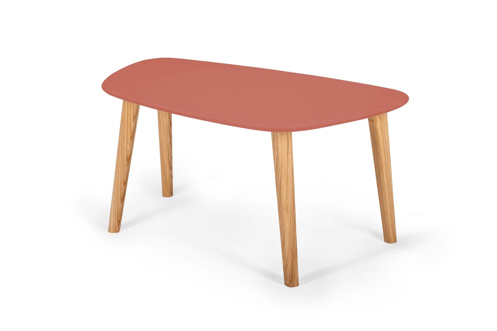 Endocarp Salontafel Antiek Roze - Essenhout Poten | 80x48x40cm
