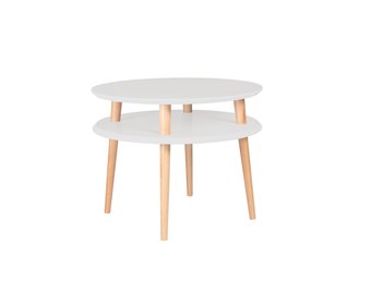 Bijzettafel Ufoto - Lichtgrijs, Beukenhouten poten, 45x57cm, FSC-gecertificeerd