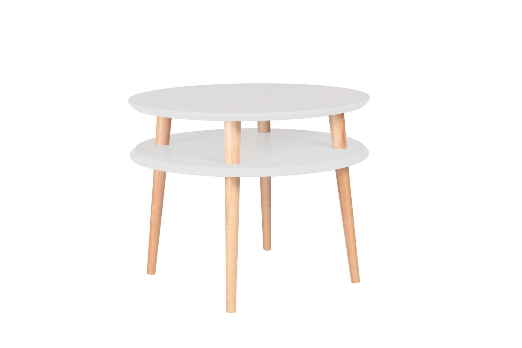 Bijzettafel Ufoto - Lichtgrijs, Beukenhouten poten, 45x57cm, FSC-gecertificeerd