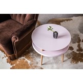 Bijzettafel Ufoto - Lichtgrijs, Beukenhouten poten, 45x57cm, FSC-gecertificeerd