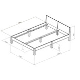 Dabi Bed - Krijtwit - 140 x 200cm | S 1005-Y10R