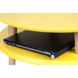 Bijzettafel Ufoto - Donkergrijs Betongrijs, Beukenhouten Poten, FSC Gecertificeerd