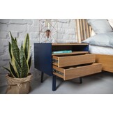 Diamond Nachtkastje - FSC Gecertificeerd, Natuurlijk Eikenfineer, Zacht Blauw