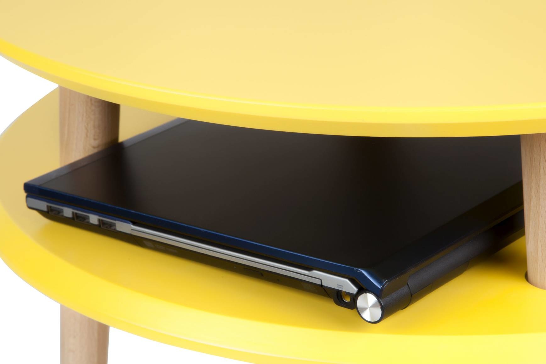 Bijzettafel Ufoto - Natuurlijk Beukenhout Poten - Betongrijs - FSC Gecertificeerd