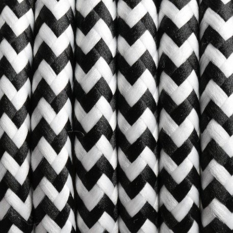 Designlamp Essenhout Zigzagkoord Zwart-wit | FSC-gecertificeerd