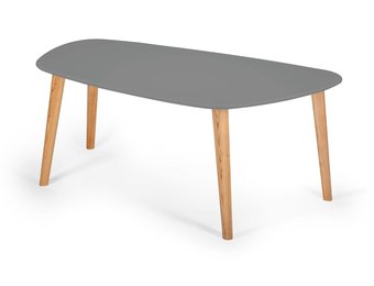 Endocarp salontafel - Donkergrijs gelakt MDF & essenhout