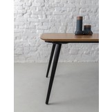 Eettafel Contrast | Zwart Poten | Eiken Houten Blad