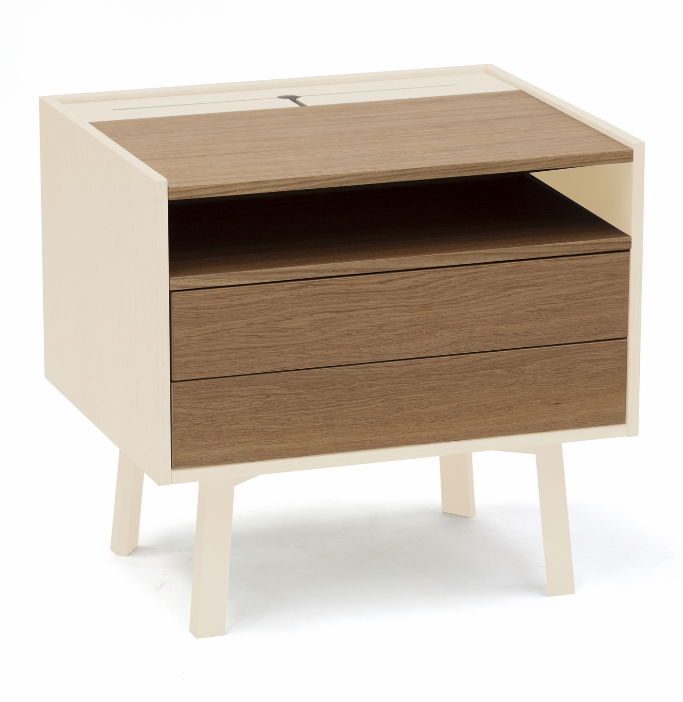 Diamond krijtwit nachtkastje - FSC100% & FSCMIX gecertificeerd, 40,1 cm diep
