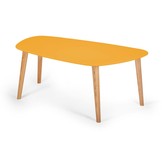 Endocarp Salontafel in bezem geel met essenhouten poten - FSC gecertificeerd