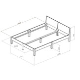 Dabi Bed 160x200cm in Krijtwit - S 1005-Y10R