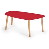 Endocarp Rode Salontafel | Essenhouten Poten | 110x66cm