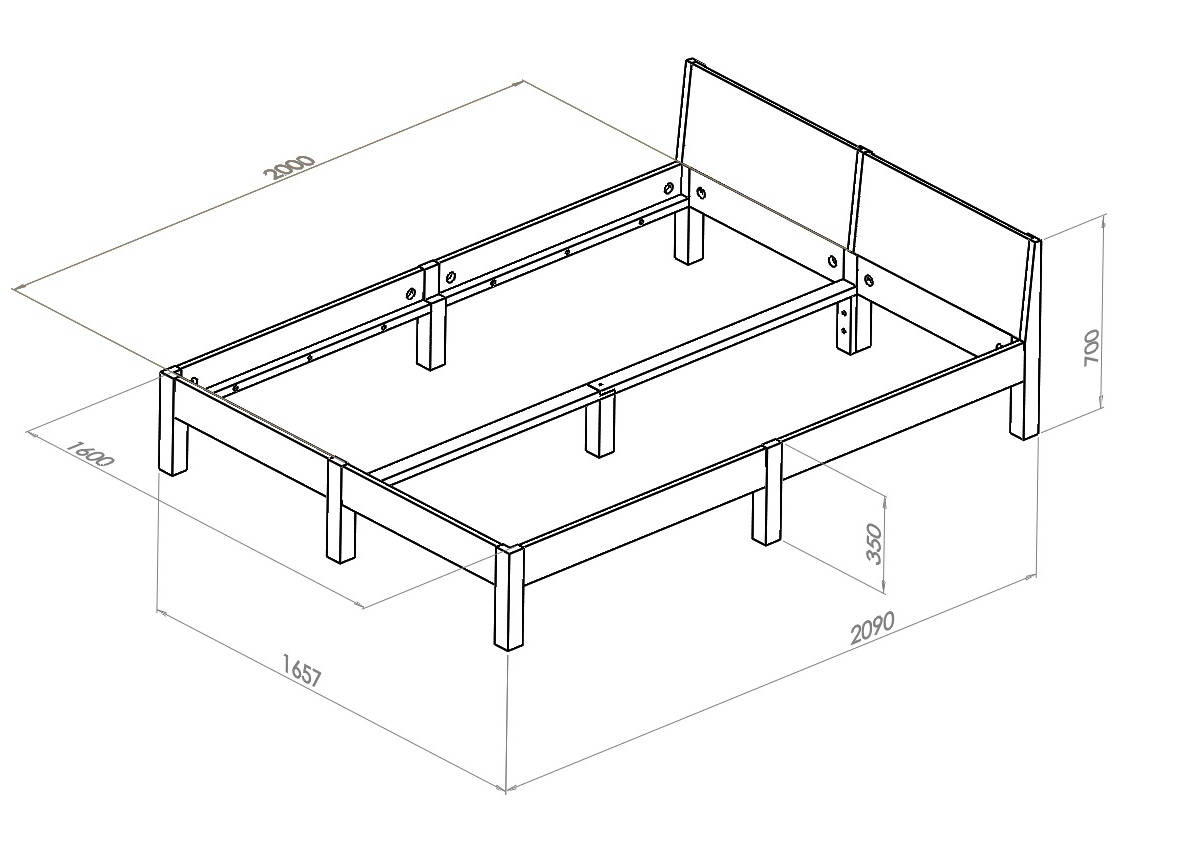 Dabi beverbruin bed (140x200cm) - S 6005-Y20R