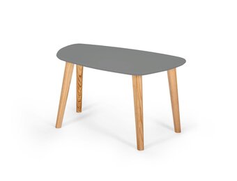 Endocarp Donkergrijze Salontafel | 68x41 cm | Essenhout Poten