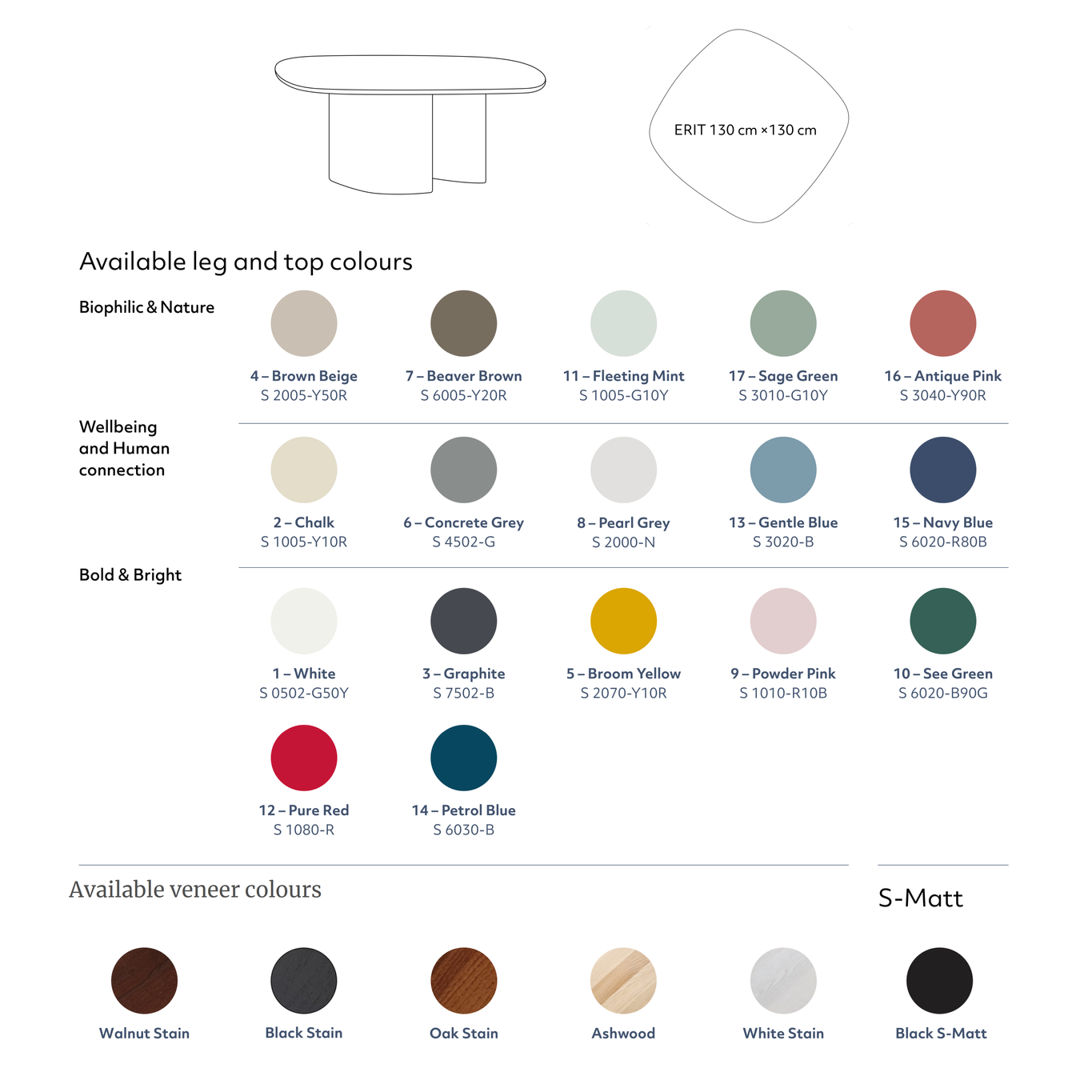Erit Grafiet Salontafel | 110x110x50 | Gelamineerd MDF & Essenhout | FSC Gecertificeerd
