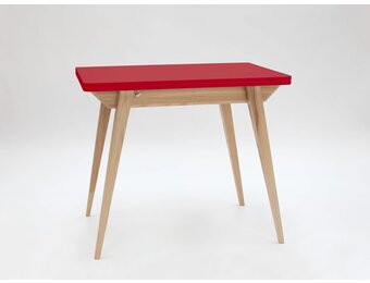 Envelope uitschuifbare eettafel in rood essenhout en MDF - FSC gecertificeerd