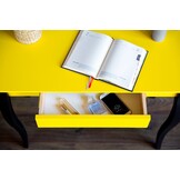 Donkergrijs bureau Lillo | 65cm breedte | 1 lade | Beukenhouten poten