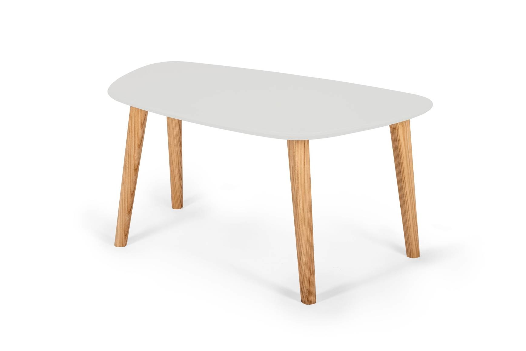 Endocarp Salontafel - Lichtgrijs Gelakt MDF met Essenhouten Poten