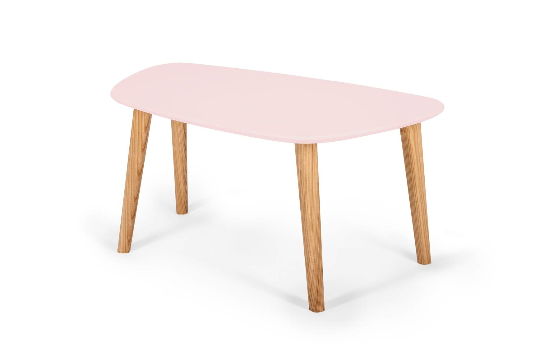 Endocarp Salontafel - Roze gelakt MDF & Essenhout, FSC gecertificeerd