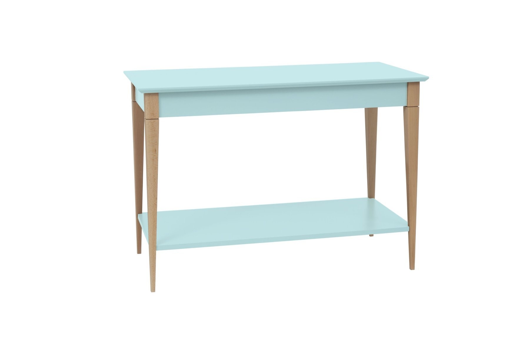 Grote open wastafel Mimo - 105cm breedte, 74cm hoogte, in muntkleur van beukenhout en gelakt MDF - FSC gecertificeerd