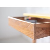 Hoekbureau Luka - Grafiet kleur met Eiken poten, 85x115cm & lade, FSC gecertificeerd