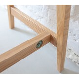 Essenhouten Luka hoekbureau met rood MDF blad - 2 lades - FSC gecertificeerd