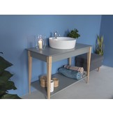 Grote Mimo wastafel - 105 cm breed, licht turkoois, FSC gecertificeerd