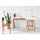 Hoekbureau Luka - 135cm - Rechts - Eiken poten - Essenhout & MDF