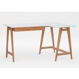 Hoekbureau Luka - 135cm - Rechts - Eiken poten - Essenhout & MDF