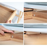 Hoekbureau Luka - Grafiet, Links - Essenhout poten - 135x85x75cm - FSC gecertificeerd - 2 lades