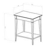 FSC Wandtafel Mimo, 65x35x74 cm, Betongrijs, Beukenhout & MDF