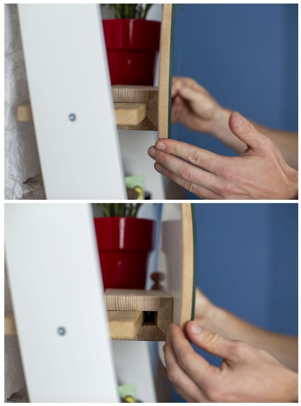 Essenhouten Ladekast Ashme | FSC-gecertificeerd | Rood | 5 planken